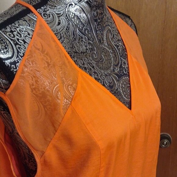 Helmut Lang Dress Chroma Drape cutout mesh details color sunburn Orange bright 4 - Picture 3 of 12